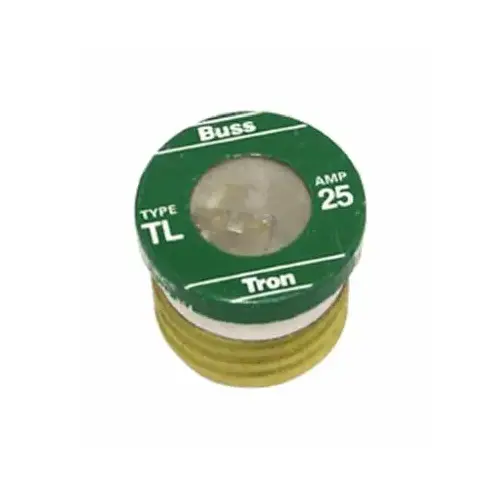 Bussmann TL-25PK4 25A TL Time-Delay Plug Fuse - pack of 4