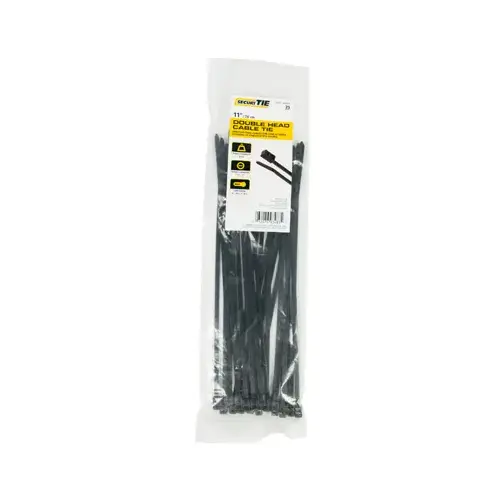 ECM INDUSTRIES LLC CTDH11-5025UVB Double-Head Cable Tie, UV Black, 11-In - pack of 25