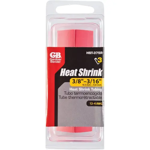 Gardner Bender HST-375R Thin-Wall Polyolefin 3/8 In. x 4 In. Heat Shrink Tubing Red