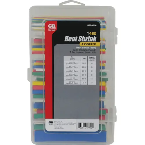 Gardner Bender HST-ASTA Thin-Wall Polyolefin Assorted Heat Shrink Tubing