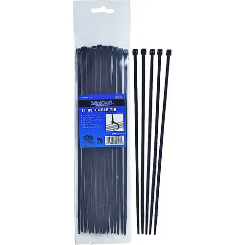 ProSource CT0804/CV280W Cable Tie, 70 mm Max Bundle Dia, Self-Lock Locking, Nylon, Black - pack of 25