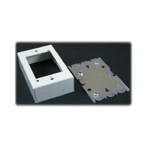 Wiremold B-3 Outlet Box, 0 -Knockout, Metal, Ivory, Wall Mounting