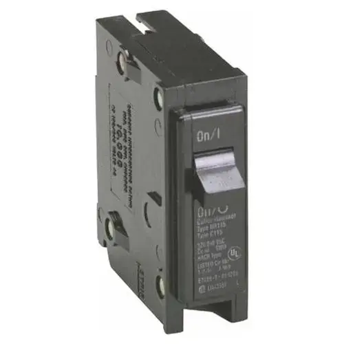 Eaton BR130 Circuit Breaker, Mini, Type BR, 30 A, 1 -Pole, 120/240 V, Plug Mounting Black