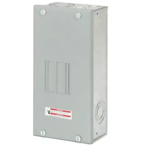 Eaton BR24L70SP BR Load Center, 70 A, 2 -Space, 4 -Circuit, Main Lug, NEMA 1 Enclosure, Surface Mounting Light Gray