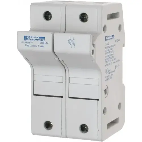 Ferraz Shawmut US3J2 2 Pole, 600 VAC/VDC, 30 Amp, DIN Rail Mount Fuse Holder