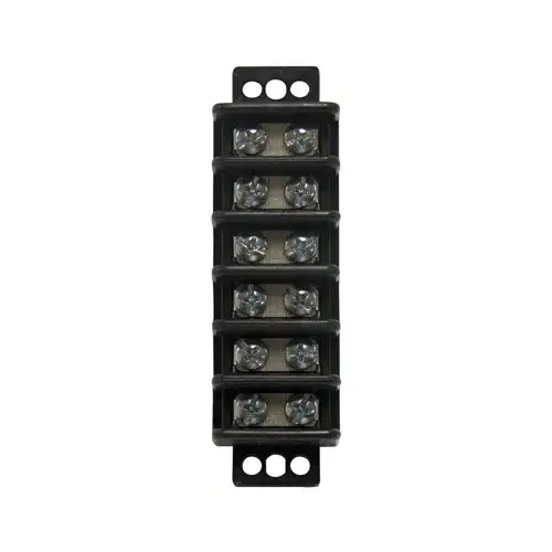 GB GTB-406 Terminal Block, 600 V, 30 A, 6 -Pole, 2 -Row Black