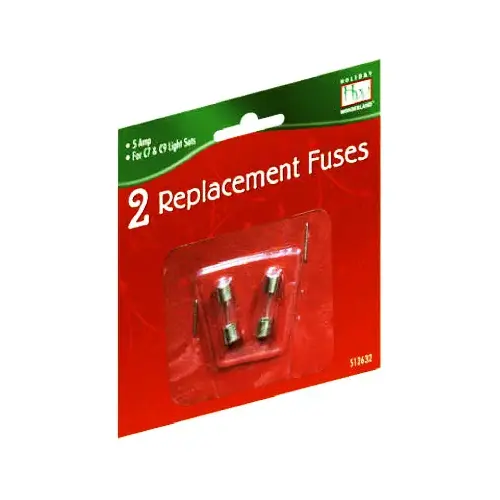 Holiday Wonderland 1015-88 Replacement Fuse, For Standard Christmas C7 & C9 Light Set, 5-Amp Pair