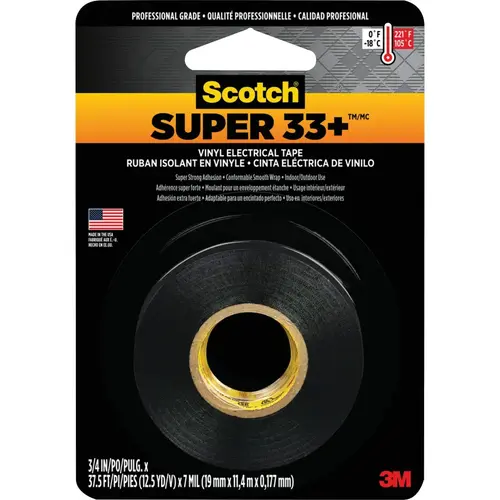 SCOTCH 200NA Super 33  3/4 In. x 12.5 Yd. Vinyl Electrical Tape Black