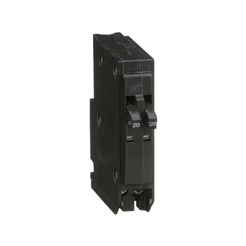 Square D QOT2020CP QO Circuit Breaker, Mini, Tandem, 20 A, 1 -Pole, 120/240 V, Plug Mounting, Black