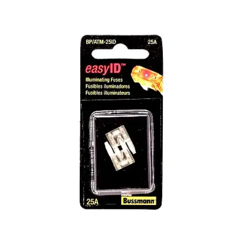 Bussmann BP/ATM-25ID ATM Fast Acting Blade Fuse, Clear, 25-Amp - pair