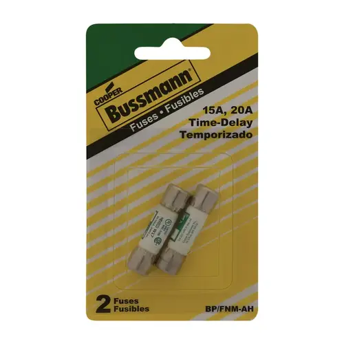 Bussmann BP/FNM-AH Time Delay Cartridge Fuse 15, 20 amps Pair