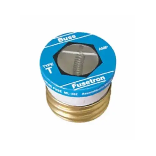 Bussmann BP/T-8 BP/T-8 Plug Fuse, 8 A, 125 V, 10 kA Interrupt, Plastic Body, Low Voltage, Time Delay Fuse