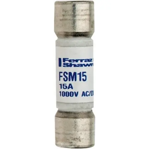 Ferraz Shawmut FSM15 Cartridge Fast-Acting Fuse: 15 A, 1-1/2" OAL, 0.406" Dia
