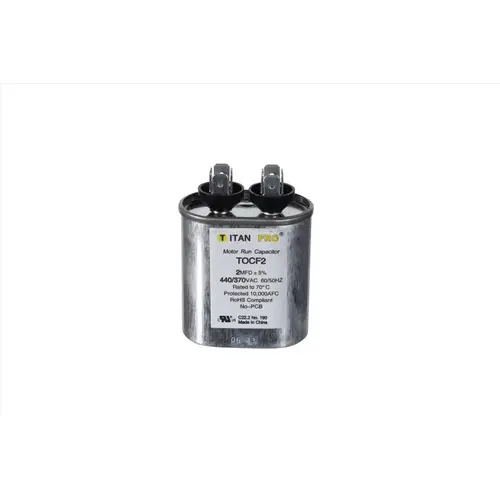 TITAN TOCF2 Oval Run Capacitor 2 MFD 440 V
