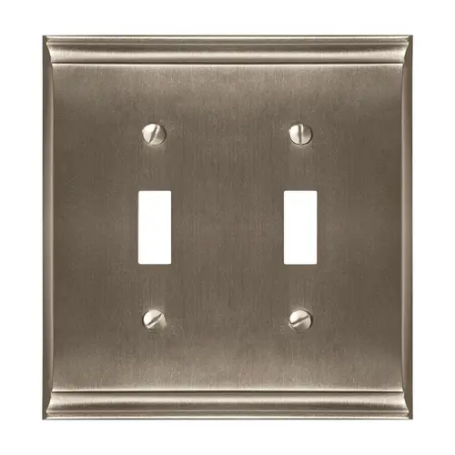 Amerock BP36501G10 4-9/10" x 4-7/10" Candler Double Toggle Wall Plate Satin Nickel Finish