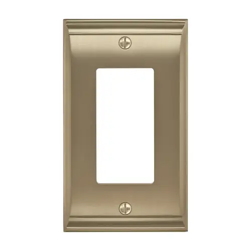 Amerock BP36504BBZ 4-9/10" x 2-9/10" Candler Single Rocker Wall Plate Golden Champagne Finish