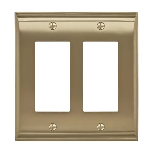 Amerock BP36505BBZ 7-3/10" x 4-3/4" Candler Double Rocker Wall Plate Golden Champagne Finish