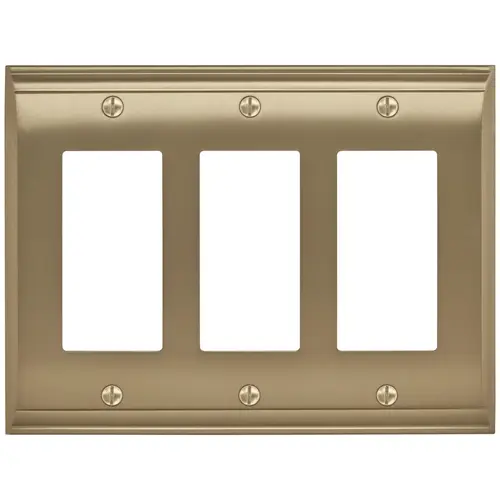 Amerock BP36506BBZ 8-3/10" x 6-3/10" Candler Triple Rocker Wall Plate Golden Champagne Finish