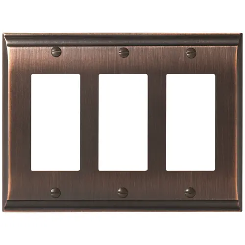 Amerock BP36506ORB 8-3/10" x 6-3/10" Candler Triple Rocker Wall Plate Oil Rubbed Bronze Finish