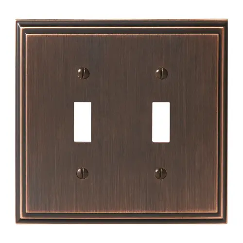Amerock BP36515ORB 8-3/10" x 6-3/10" Mulholland Double Toggle Wall Plate Oil Rubbed Bronze Finish