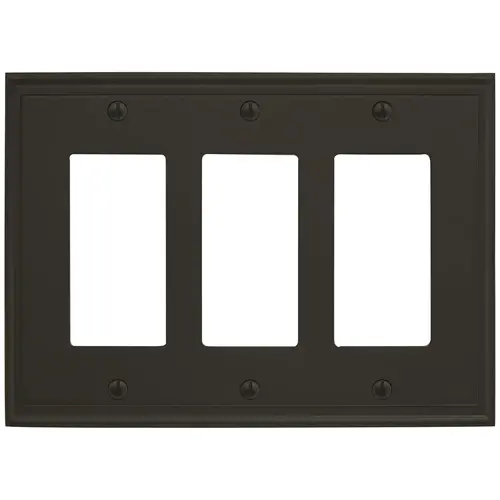 Amerock BP36520BBR 7-3/10" x 4-3/4" Mulholland Triple Rocker Wall Plate Black Bronze Finish