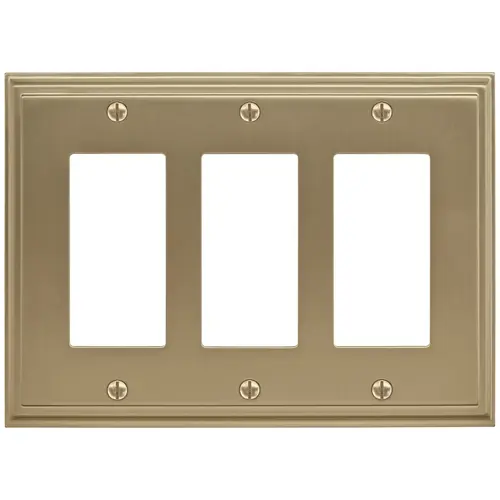 Amerock BP36520BBZ 7-3/10" x 4-3/4" Mulholland Triple Rocker Wall Plate Golden Champagne Finish