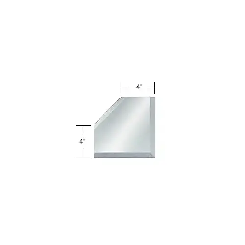 CRL BM2M4 Clear Mirror Glass 4" Mitered Corner Beveled on 3 Sides