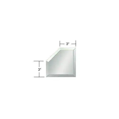 CRL BM4M3 Clear Mirror Glass 3" Mitered Corner Beveled on All 5 Sides