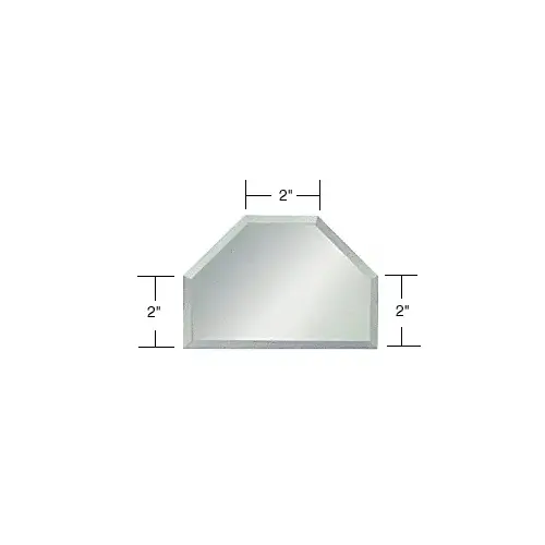 CRL BM4T2 Clear Mirror Glass 2" T-Connector Beveled on All 6 Sides