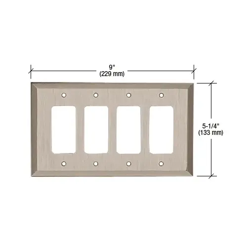 CRL MMP17BN Brushed Nickel Quad Designer Metal Mirror Plate