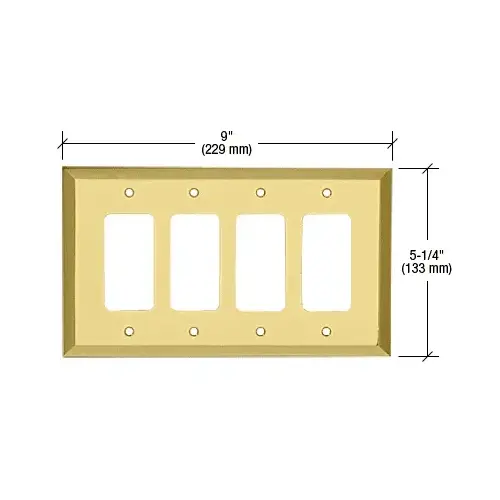CRL MMP17BR Brass Quad Designer Metal Mirror Plate