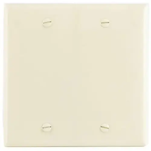 Eaton 2137V-BOX Wallplate, 4-1/2 in L, 4.56 in W, 0.08 in Thick, 2 -Gang, Thermoset, Ivory