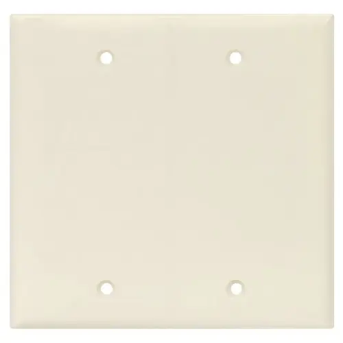 Eaton PJ23LA Blank Wallplate, 4.87 in L, 4.97 in W, 0.08 in Thick, 2 -Gang, Polycarbonate Light Almond