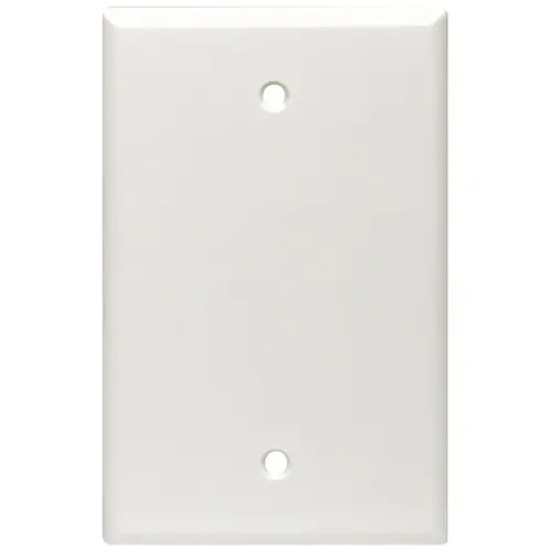 Leviton 001-80514-00I 80514-I Blank Wallplate, 3-1/8 in L, 4-7/8 in W, 1/4 in Thick, 1 -Gang, Plastic, Ivory, Box Mounting