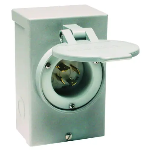 Reliance Controls PB-20 Power Inlet Box, 20 A, 125/250 V, Gray
