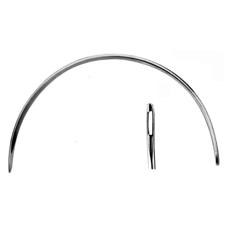 C.S. Osborne 8" 12-14 Gauge Curved Leather Point Heavy Needle