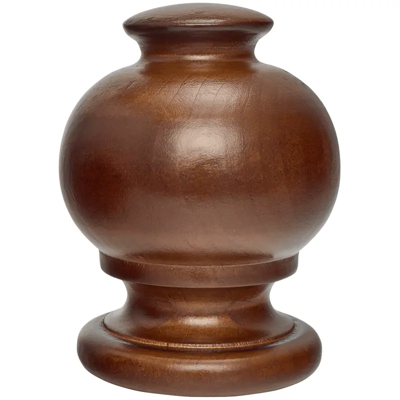 Kirsch Wood Trends Button Ball Finial For Curtains - Various Colors1-3/8" / Estate Oak 820