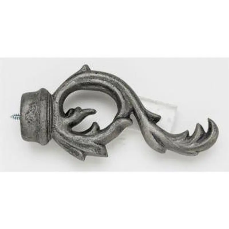 Leaf Scroll Finial With Plug - 011 - Antique Pewter