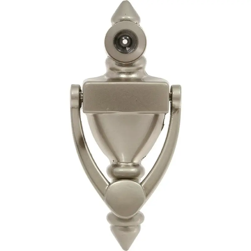 1.75 in. x 4 in. Satin Nickel Door Knocker with Viewer
