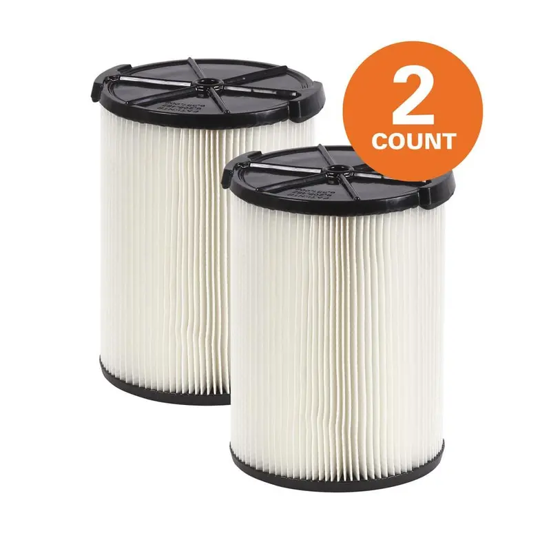 1-Layer Standard Pleated Paper Filter for Most 5 Gal. and Larger RIDGID Wet/Dry Shop Vacuums (2-Pack)0.7 / 1