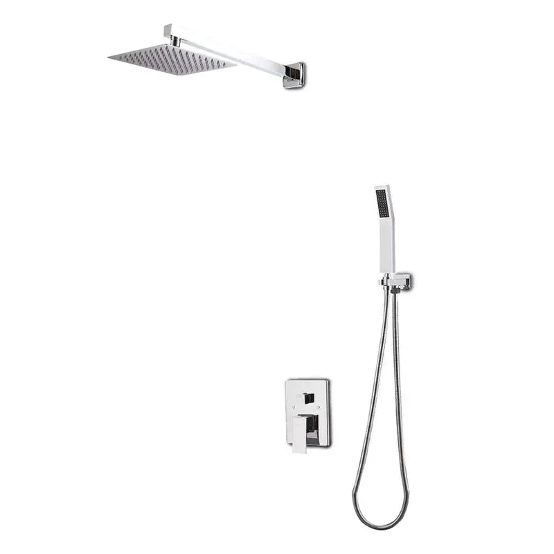 1-Spray Patterns with 1.5 GPM 10 in. Wall Mount Dual Shower Heads in ChromeChrome / 9.5