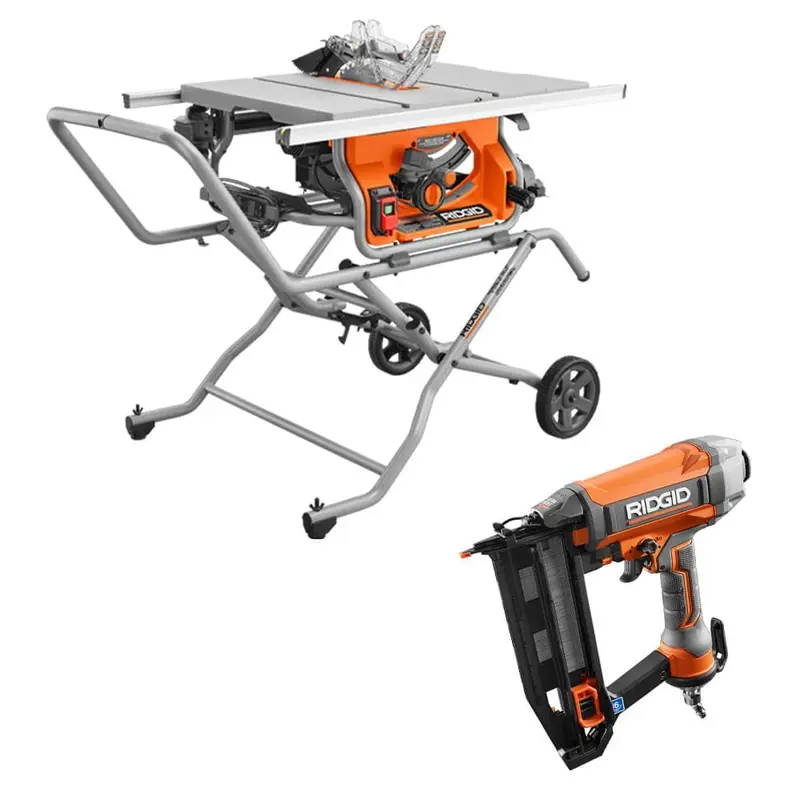 10 in. Pro Jobsite Table Saw with Stand and 16-Gauge 2-1/2 in. Straight Finish Nailer90.60 / each