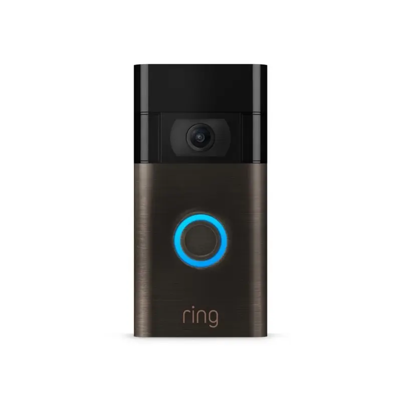 1080p Wi-Fi Video Wired and Wireless Smart Video Door Bell Camera, Works with Alexa, Venetian Bronze (2020 Release)