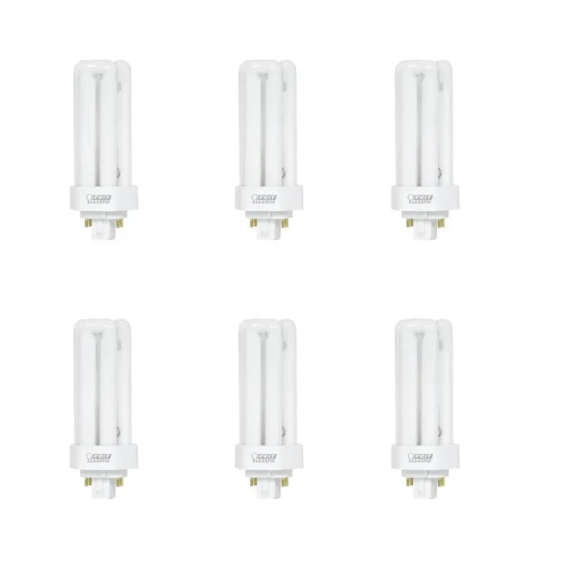 18W Equiv PL CFLNI Triple Tube 4-Pin Plug-in GX24Q-2 Base Compact Fluorescent CFL Light Bulb, Soft White 2700K (6-Pack)Soft White / 3.8 / GX24Q-2