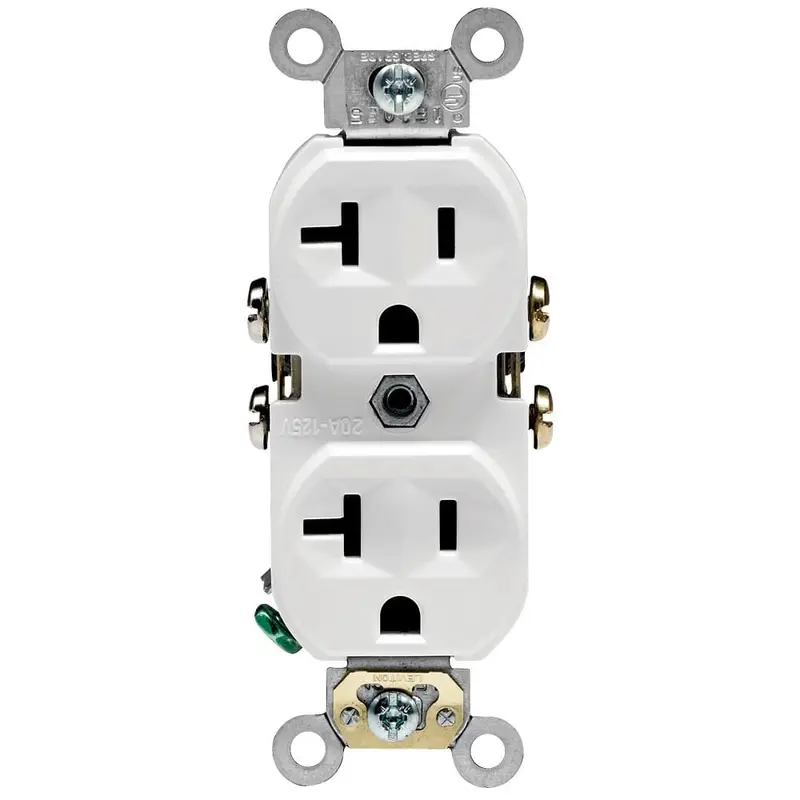 20 Amp Commercial Grade Duplex Outlet, WhiteBrown / .18 / 1