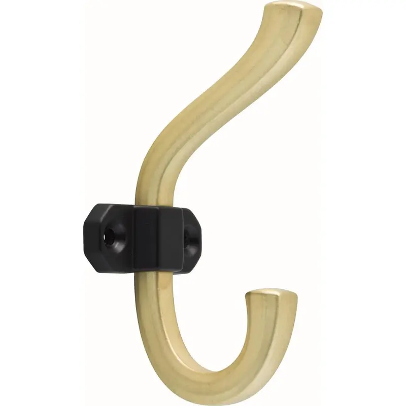 2-1/3 in. Brushed Brass and Black Dual Tone Coat Hook.25 / each