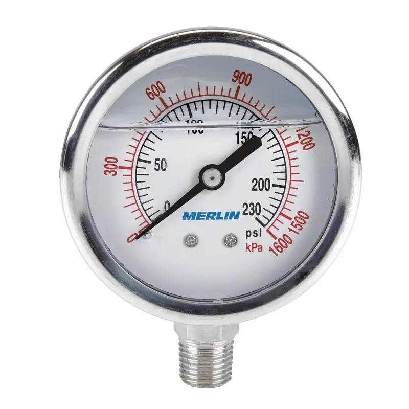 230 PSI 1/4 in. NPT Filled Gauge