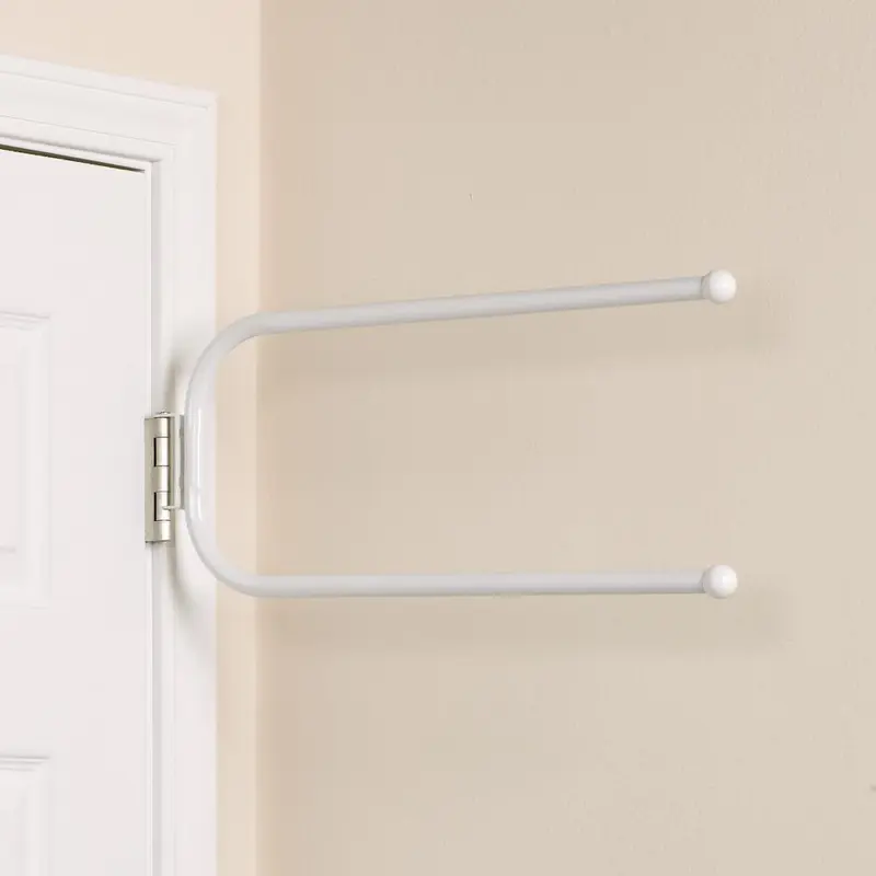 25 lb. Hinge-It Spacemake Double Bar Over The Door Hook in White