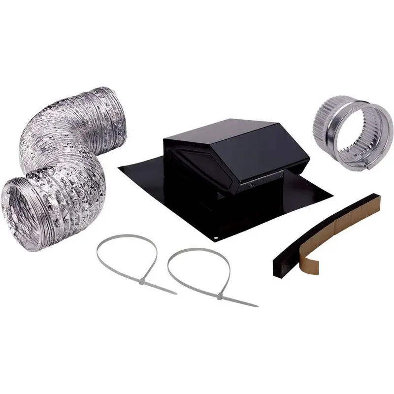 3 in. to 4 in. Roof Vent Kit for Round Duct Steel in Black3 / each