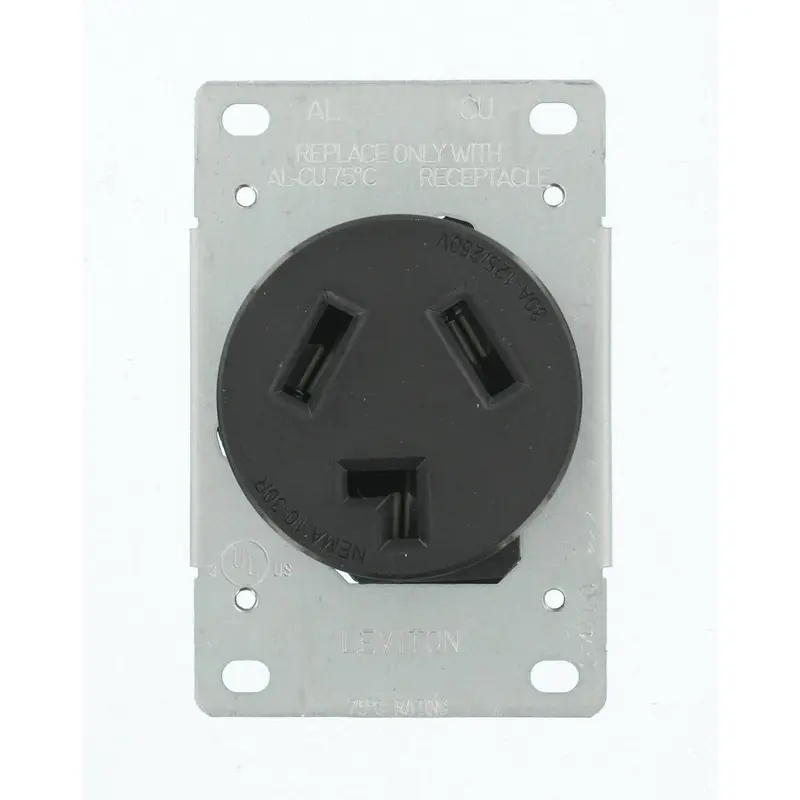 30 Amp 125-Volt/250-Volt Shallow Single Flush Mounted Outlet, Black.3125 / each